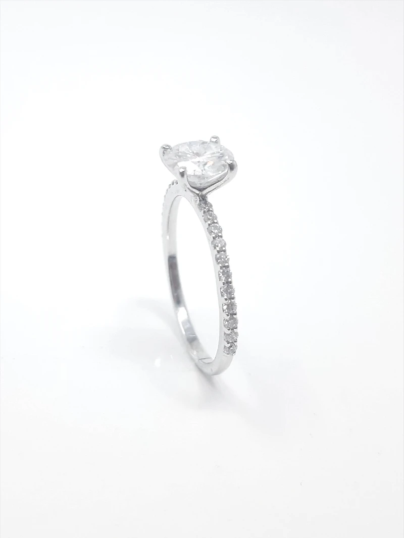 Diamond and Moissanite Engagement Ring