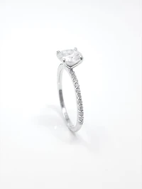 Diamond and Moissanite Engagement Ring
