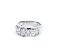 14K White Gold 0.65cttw Diamond Pave Set Ring, Size 6.5