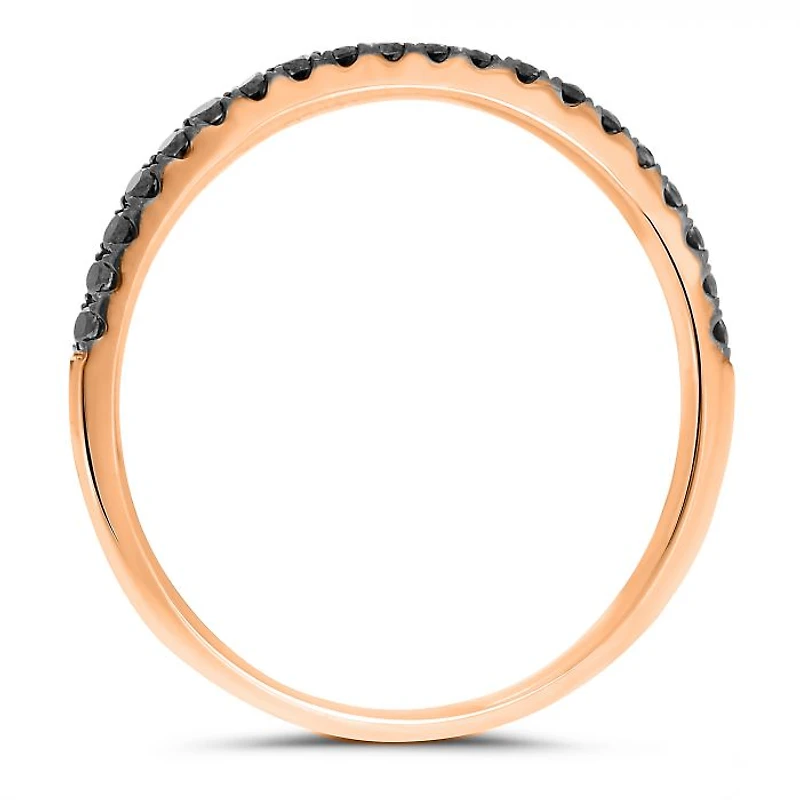 14K White, Yellow or Rose Gold 0.17cttw Black Diamond Pave Band - 14K White Gold