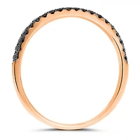 14K White, Yellow or Rose Gold 0.17cttw Black Diamond Pave Band - 14K White Gold