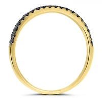 14K White, Yellow or Rose Gold 0.17cttw Black Diamond Pave Band - 14K White Gold