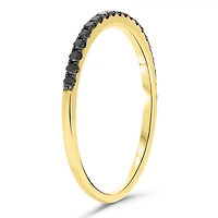 14K White, Yellow or Rose Gold 0.17cttw Black Diamond Pave Band - 14K White Gold