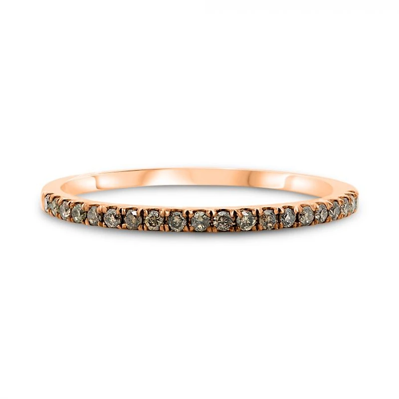 14K White, Yellow or Rose Gold 0.15cttw Champagne Diamond Pave Band - 14K White Gold
