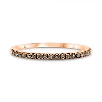 14K White, Yellow or Rose Gold 0.15cttw Champagne Diamond Pave Band - 14K White Gold