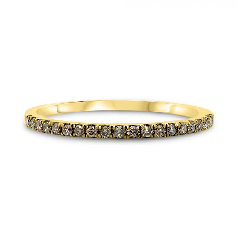 14K White, Yellow or Rose Gold 0.15cttw Champagne Diamond Pave Band - 14K White Gold