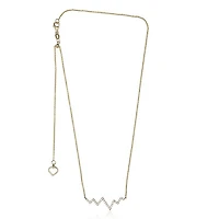 14K White Gold Diamond "Heartbeat" Necklace, 18"
