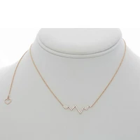 14K White Gold Diamond "Heartbeat" Necklace, 18"