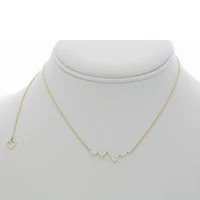 14K White Gold Diamond "Heartbeat" Necklace, 18"