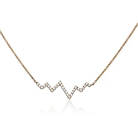 14K White Gold Diamond "Heartbeat" Necklace, 18"