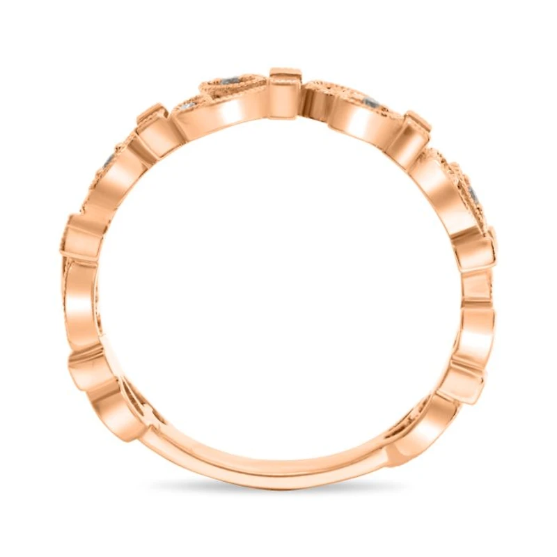 14K White, Yellow or Rose Gold 0.16cttw Diamond Ivy Scroll Band - 14K White Gold