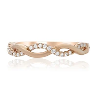 14K White, Yellow or Rose Gold 0.13cttw Diamond Wave Ring - 14K White Gold