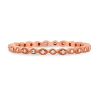 14K White, Yellow or Rose Gold 0.07cttw Diamond Marquise & Dot Eternity Band - 14K White Gold