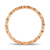 14K White, Yellow or Rose Gold 0.06cttw Diamond Geometric Milgrain Eternity Band - 14K White Gold / 4.5