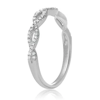 14K White, Yellow or Rose Gold 0.18cttw Diamond Infinity Band - 14K White Gold
