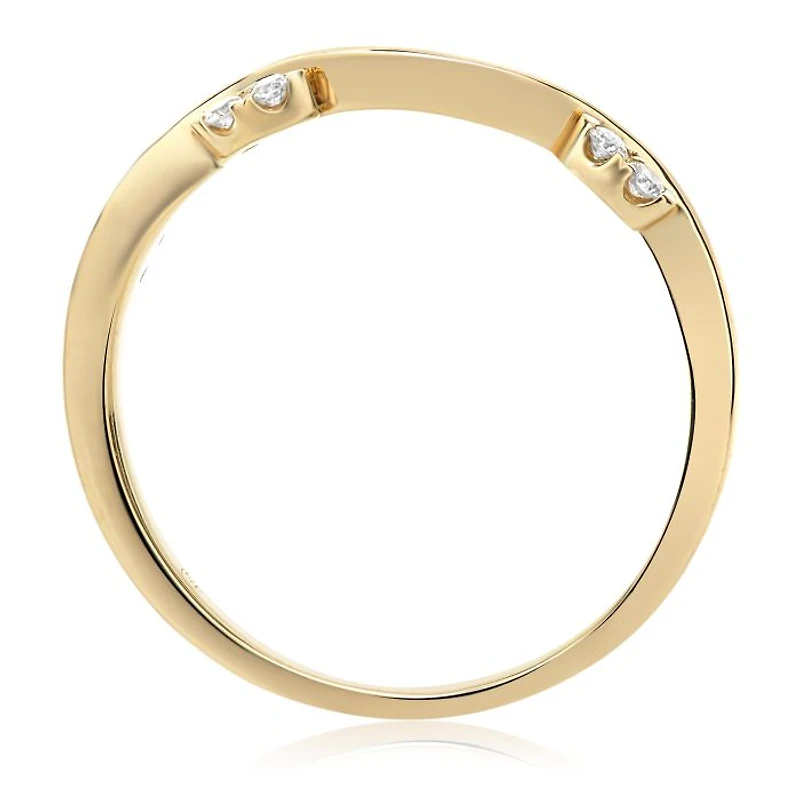 14K White, Yellow or Rose Gold 0.09cttw Diamond Wave Band - 14K White Gold / 4.5