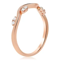 14K White, Yellow or Rose Gold 0.09cttw Diamond Wave Band - 14K White Gold / 4.5