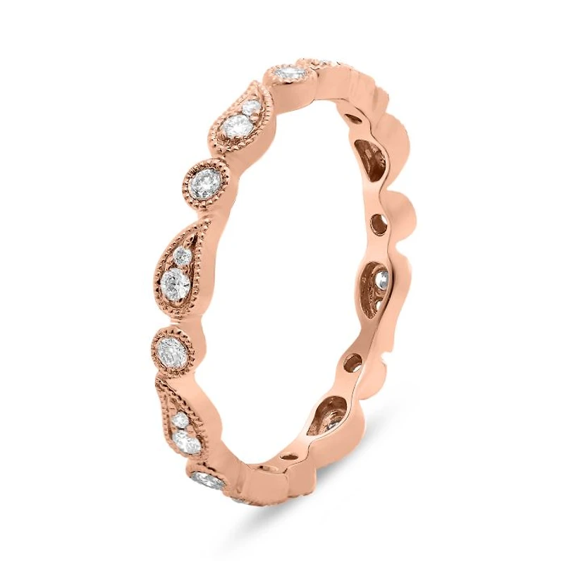 14K White, Yellow or Rose Gold 0.22cttw Diamond Paisley Eternity Band - 14K White Gold