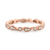 14K White, Yellow or Rose Gold 0.22cttw Diamond Paisley Eternity Band - 14K White Gold