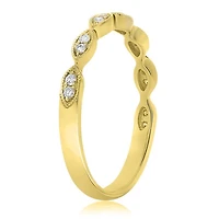 14K White, Yellow or Rose Gold 0.11cttw Diamond Milgrain Marquise Ring - 14K White Gold