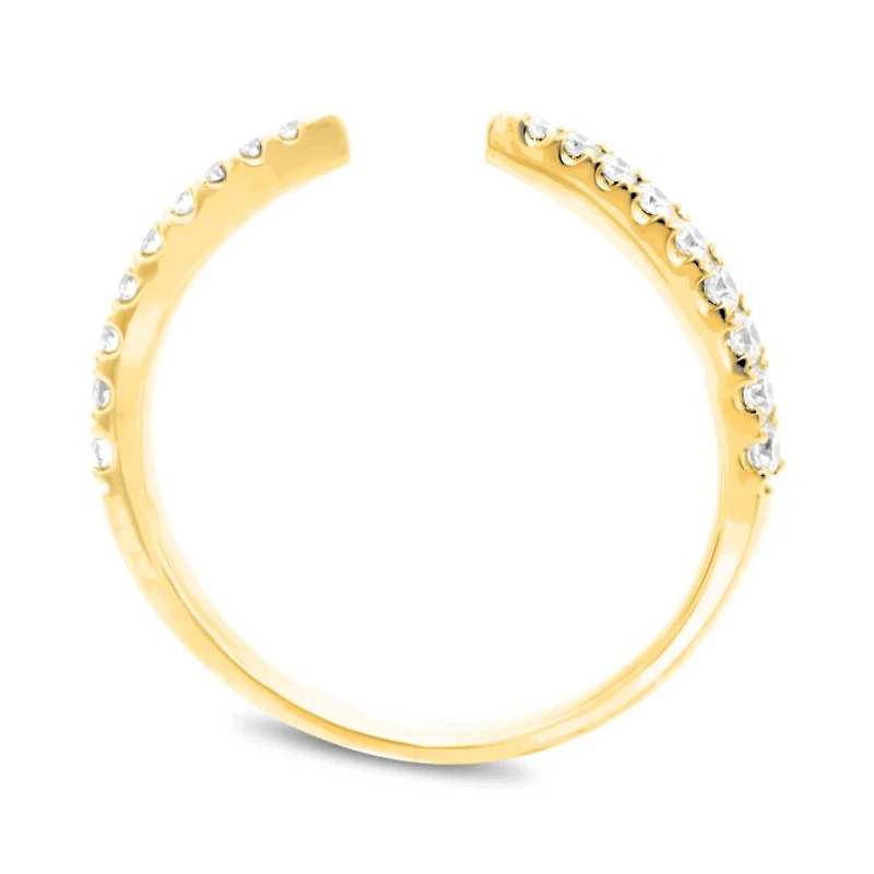 14K White, Yellow or Rose Gold 0.20cttw Open Diamond Band - 14K White Gold