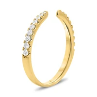 14K White, Yellow or Rose Gold 0.20cttw Open Diamond Band - 14K White Gold