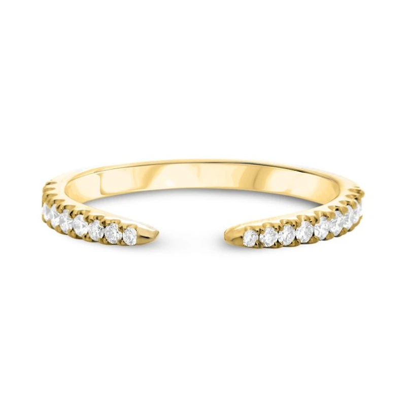 14K White, Yellow or Rose Gold 0.20cttw Open Diamond Band - 14K White Gold