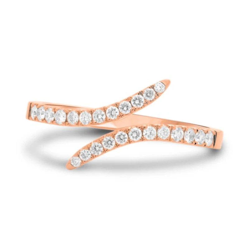 14K White, Yellow or Rose Gold 0.31cttw Diamond Wrap Ring - 14K White Gold