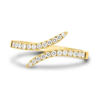 14K White, Yellow or Rose Gold 0.31cttw Diamond Wrap Ring - 14K White Gold