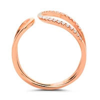 14K White, Yellow or Rose Gold 0.19cttw Diamond Pave Cuff Ring - 14K White Gold
