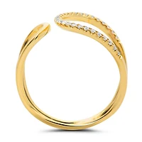 14K White, Yellow or Rose Gold 0.19cttw Diamond Pave Cuff Ring - 14K White Gold