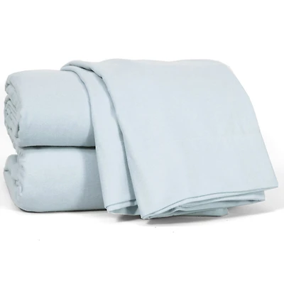 Soft Blue Flannel Sheet Set