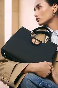 REMONA LARGE SATCHEL W/TOP HANDLE & METAL BUCKLE