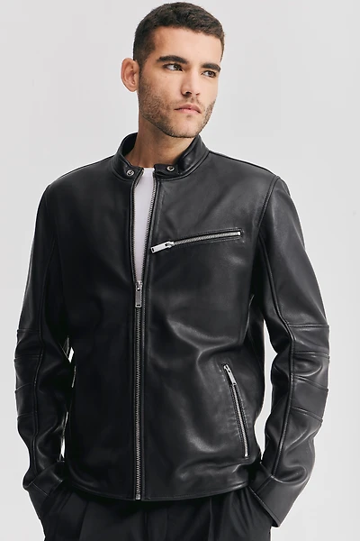 CORBAN Genuine Leather Bomber Jacket