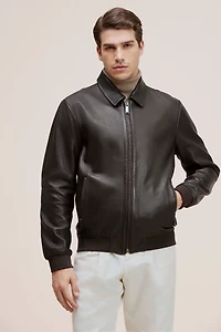 TURNER Genuine Leather Bomber Jacket