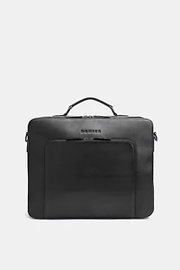BOSTON LEATHER BRIEFCASE WITH L. FRT. ZIPPER POCKET