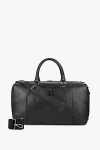 BOSTON LEATHER DUFFEL BAG WITH LARGE ZIPPER POCKETS