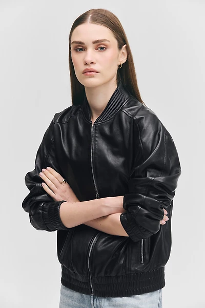 ITZEL 2 ZIP FRONT BOMBER WITH ELASTIC CUFFS/WAISTBAND