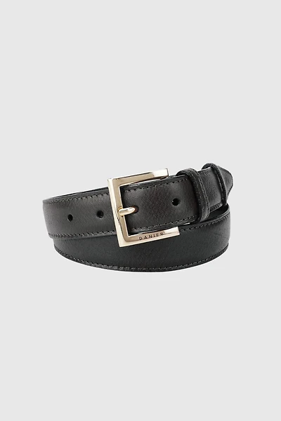 LILOU Textured Leather Belt