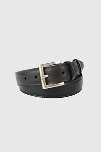 LILOU Textured Leather Belt