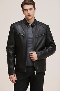 RONAN Genuine Lamb Leather Bomber Jacket