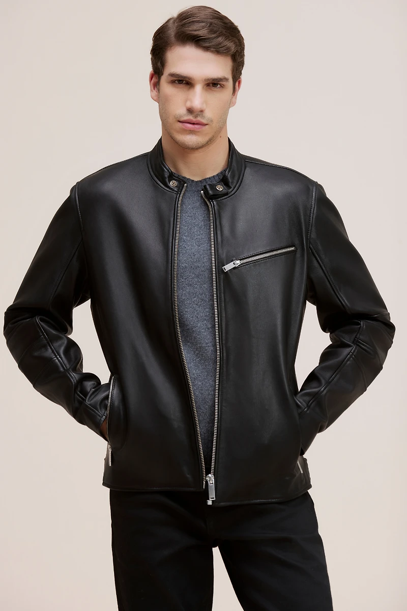 CORBAN Genuine Leather Bomber Jacket
