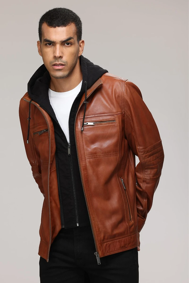 JAXON Genuine Leather Bomber Jacket