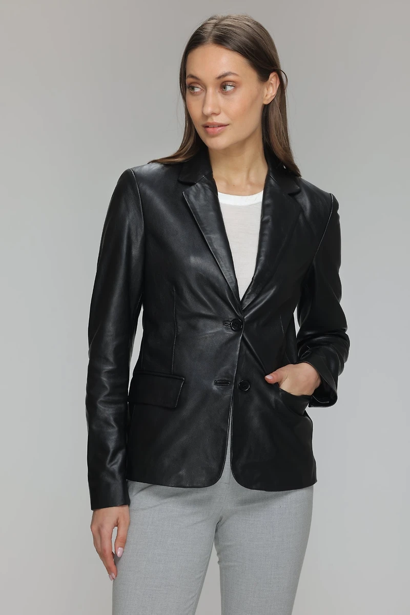 LIVIA Genuine Leather Blazer