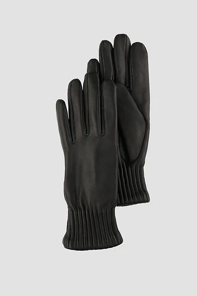 LIZA Genuine Leather Gloves Ribbed Cuff