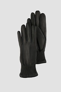 LIZA Genuine Leather Gloves Ribbed Cuff