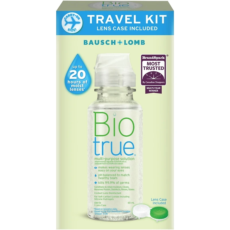 Solution polyvalente Biotrue trousse de voyage