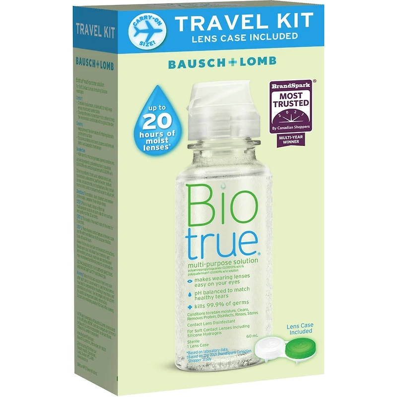 Solution polyvalente Biotrue trousse de voyage