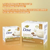 Pain de Beauté Pur Bien-Être pour une peau saine Dove Beurre de Karité & Vanille Chaude avec 1/4 de crème hydratante 106 g x 3