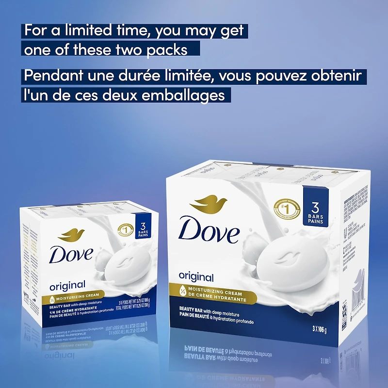 Pain de beauté pour une peau saine Dove Blanc hypoallergénique 106 g x 3